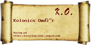 Kolonics Omár névjegykártya